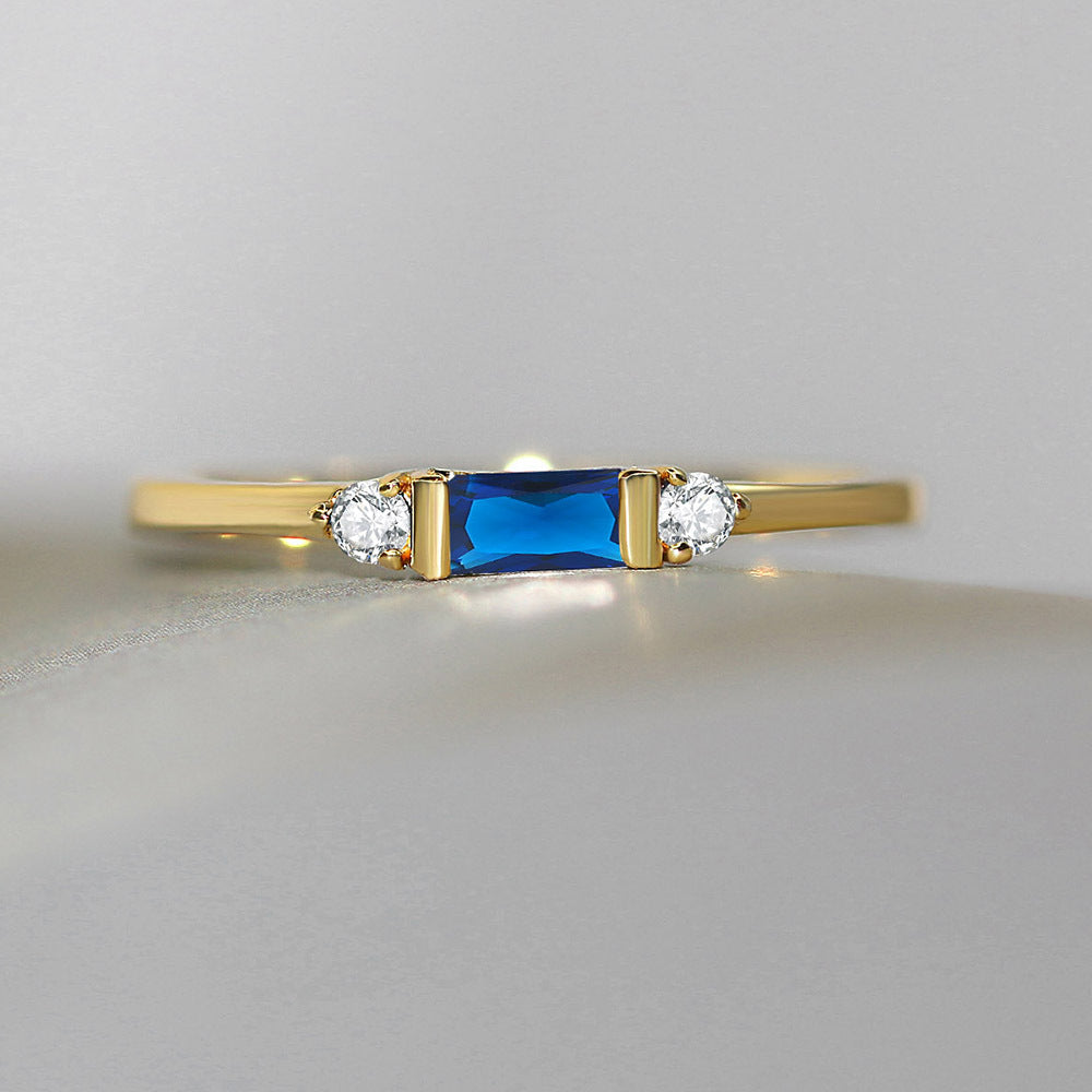 Geometric Zircon Plated Engagement Ring