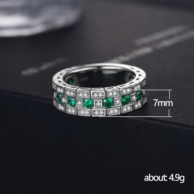 Geometric Zircon Ring