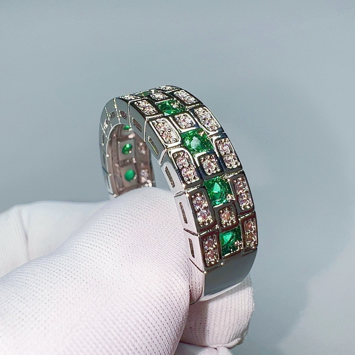 Geometric Zircon Ring