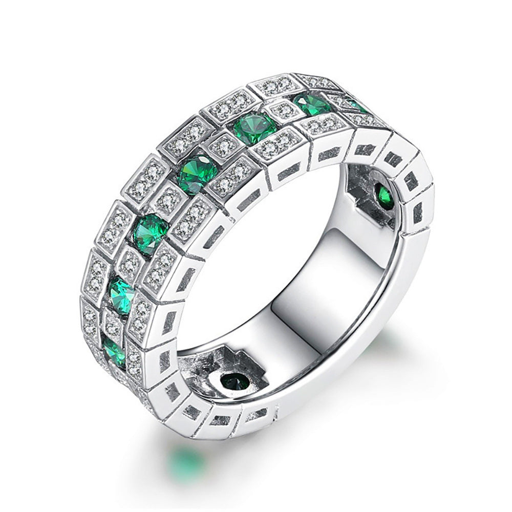 Geometric Zircon Ring