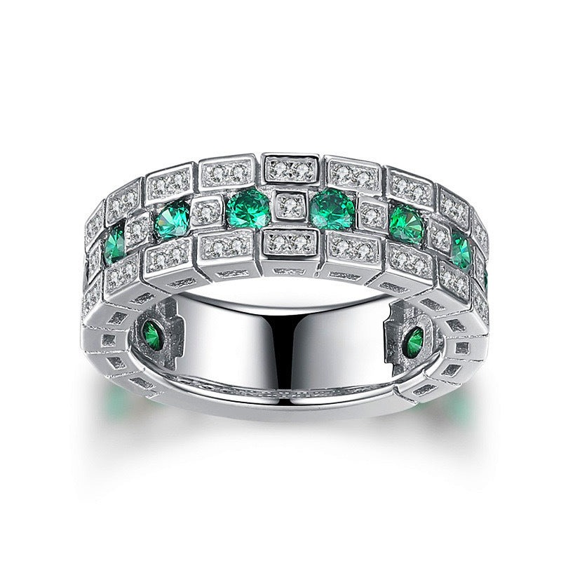Geometric Zircon Ring