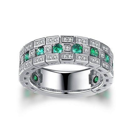 Geometric Zircon Ring