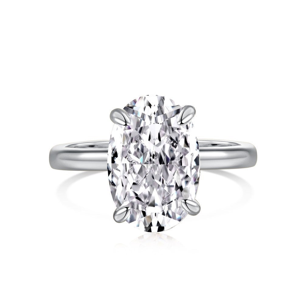 Geometric Zircon Ring Heart Shape Alloy Jewelry