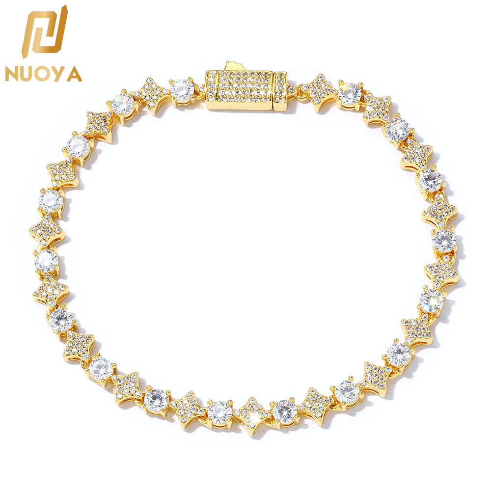 Geometric Zircon Tennis Chain Bracelet