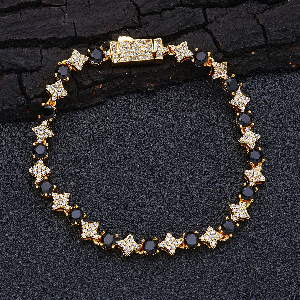 Geometric Zircon Tennis Chain Bracelet
