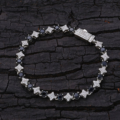 Geometric Zircon Tennis Chain Bracelet