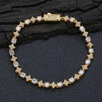 Geometric Zircon Tennis Chain Bracelet