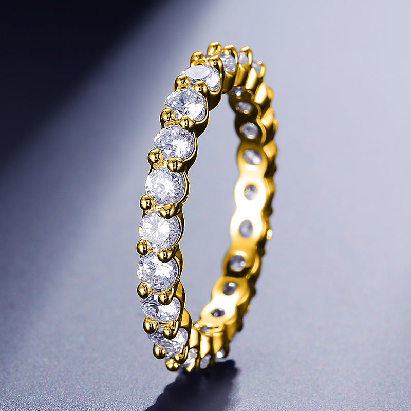Geometric Zirconia Four-Prong Ring