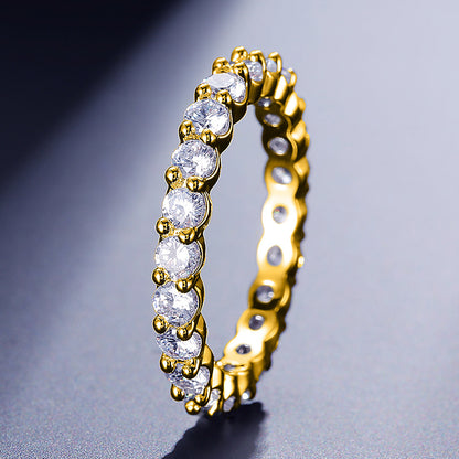 Geometric Zirconia Four-Prong Ring