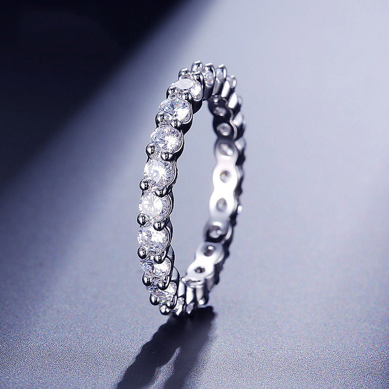 Geometric Zirconia Four-Prong Ring