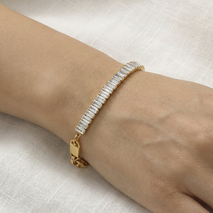 Geometric Zirconia Link Bracelet