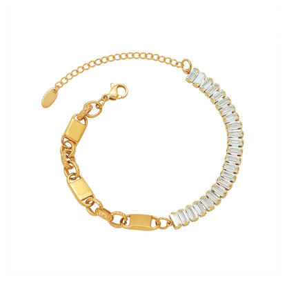 Geometric Zirconia Link Bracelet