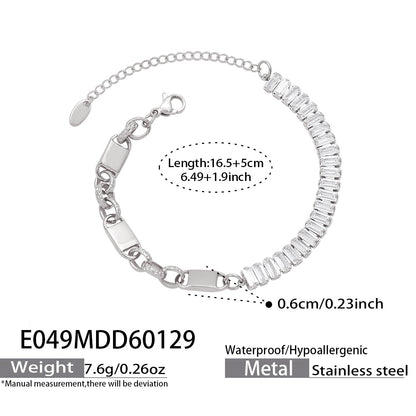 Geometric Zirconia Link Bracelet