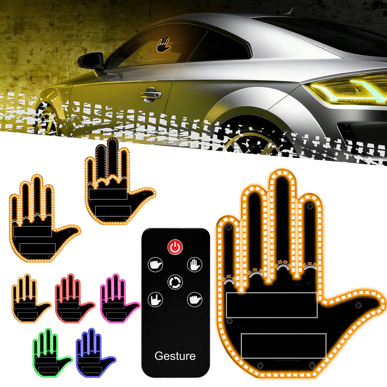 Gesture Control LED Car Warning Light