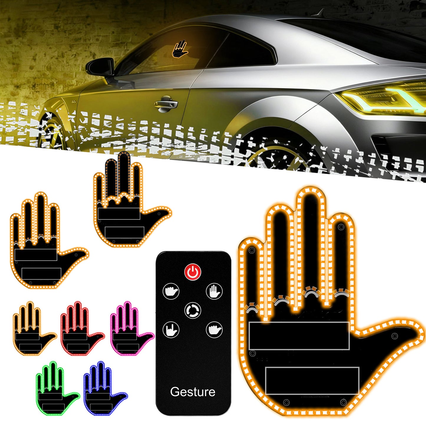 Gesture Control LED Car Warning Light