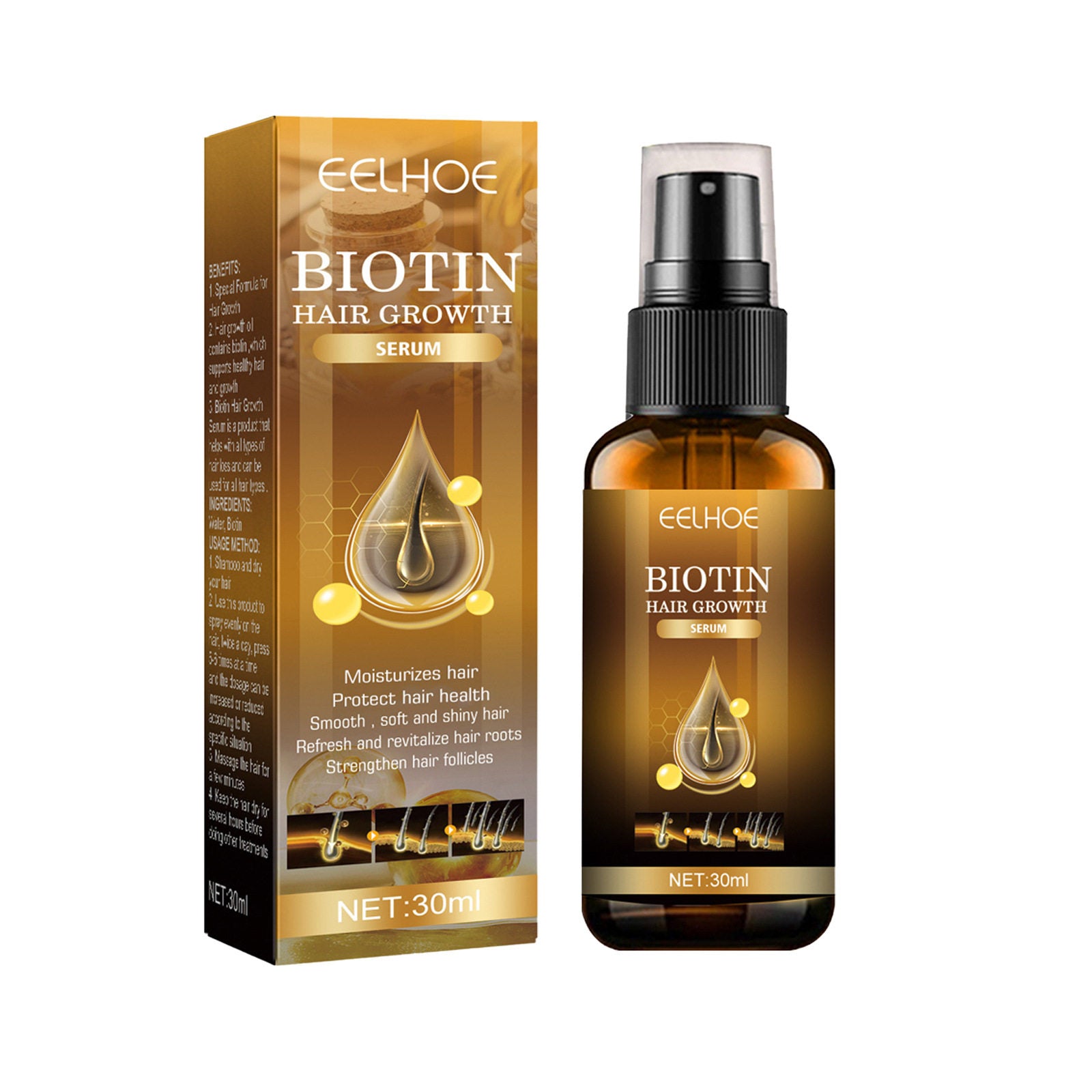 Ginger Hair Fast Growth Serum Spray Biotin Anti Hair Loss