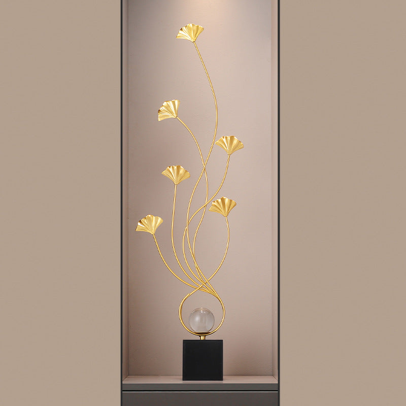 Ginkgo Leaf Metal Wall Niche Ornament