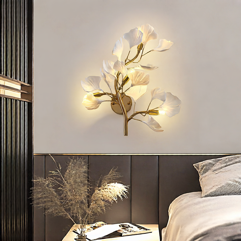 Ginkgo leaf wall lamp light
