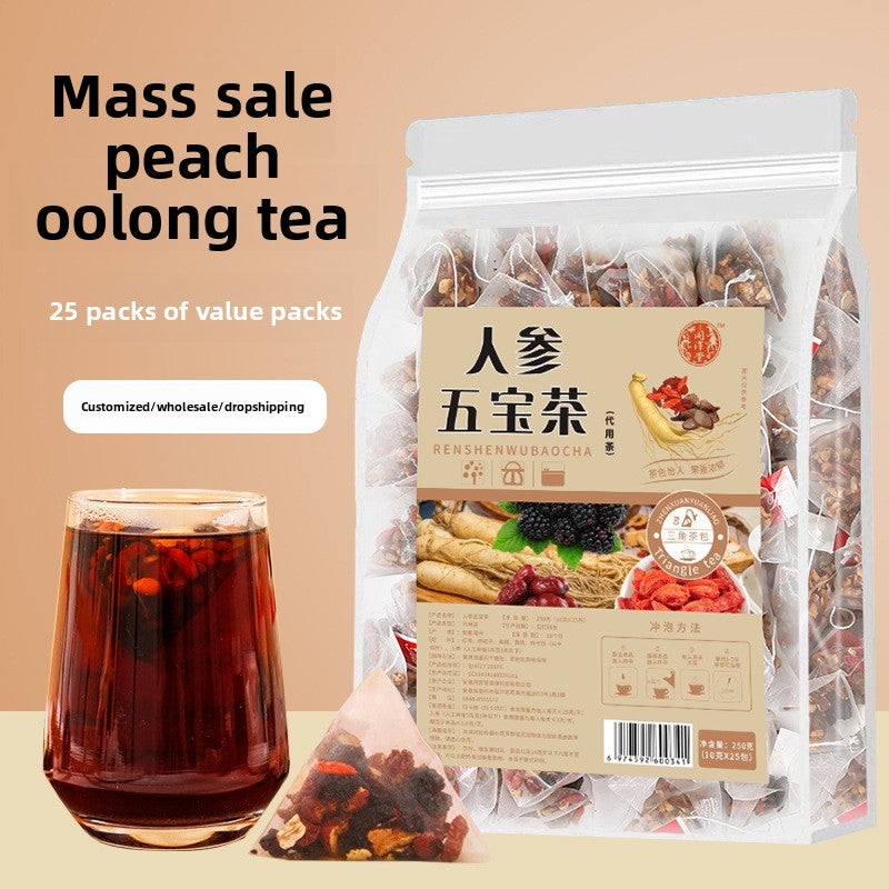Ginseng Five Treasures Tea Independent triangular tea bag