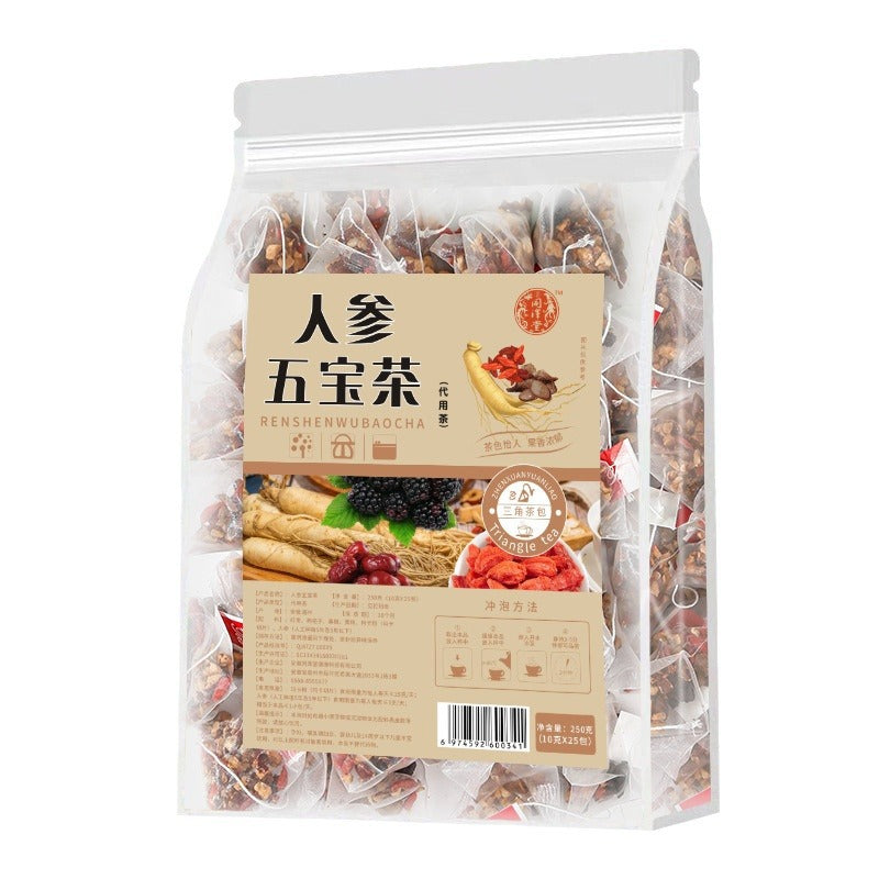 Ginseng Five Treasures Tea Independent triangular tea bag