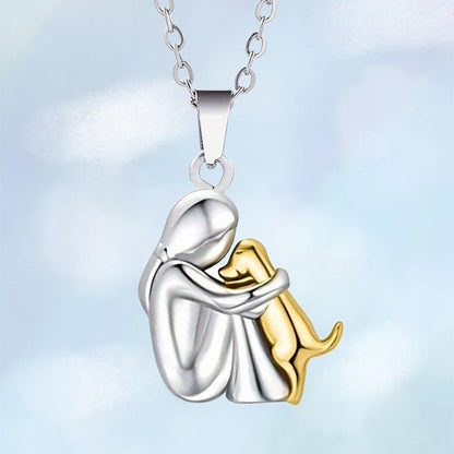 Girl Puppy Hug Pendant