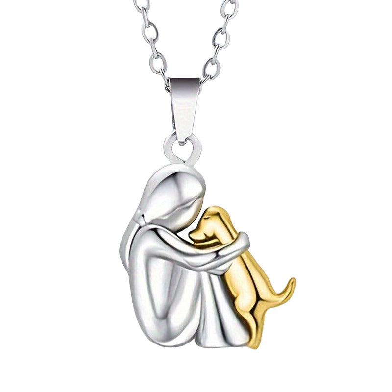 Girl Puppy Hug Pendant