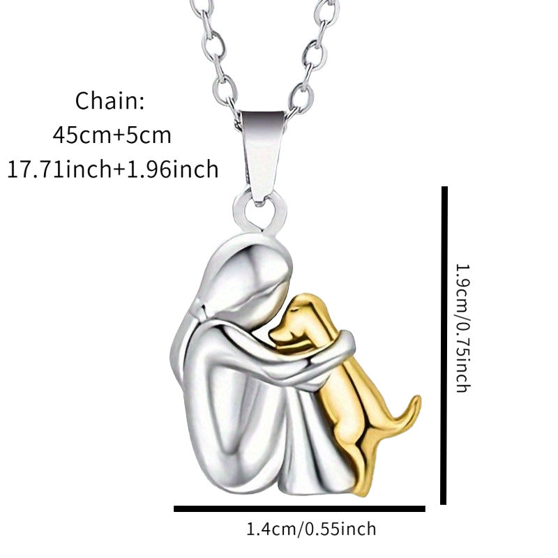 Girl Puppy Hug Pendant