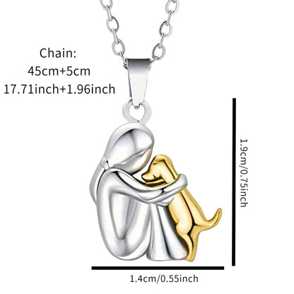 Girl Puppy Hug Pendant