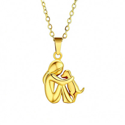 Girl’s pet-hugging necklace