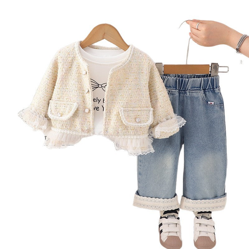 Girls Autumn Cardigan Three-Piece