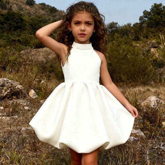 Girls Bow Princess Sleeveless Dress