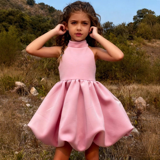 Girls Bow Princess Sleeveless Dress