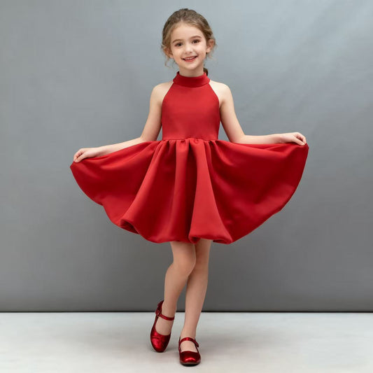Girls Bow Princess Sleeveless Dress