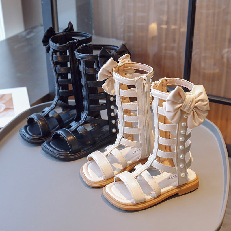Girls Bow Roman Sandals