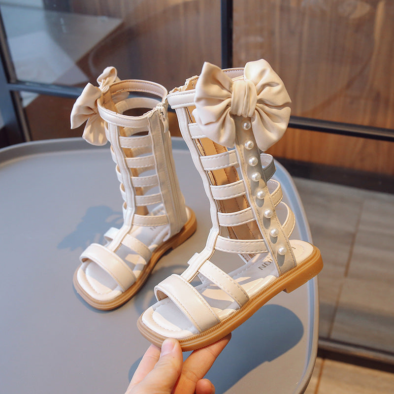 Girls Bow Roman Sandals
