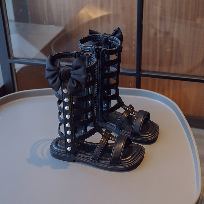 Girls Bow Roman Sandals