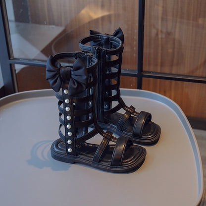 Girls Bow Roman Sandals