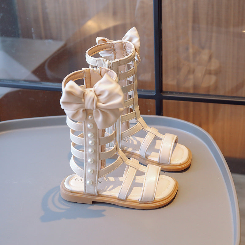 Girls Bow Roman Sandals