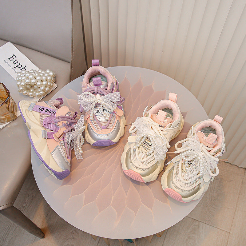 Girls Breathable Anti-Slip Running Shoes