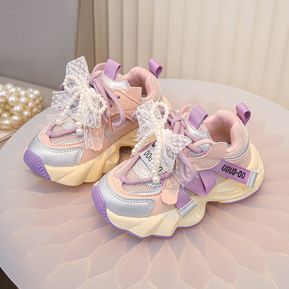 Girls Breathable Anti-Slip Running Shoes