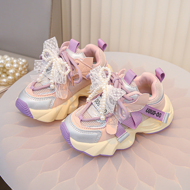 Girls Breathable Anti-Slip Running Shoes