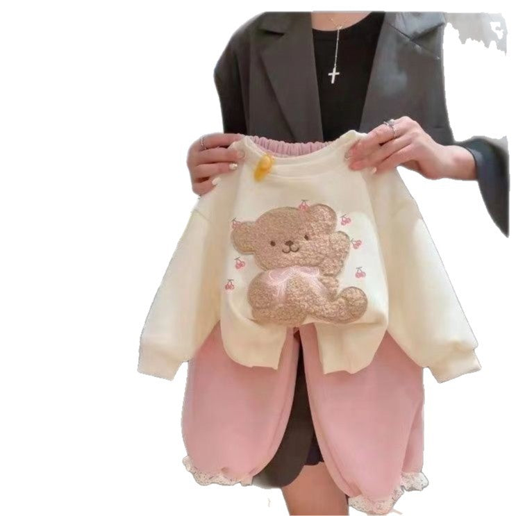 Girls Cartoon Bear Two-Piece