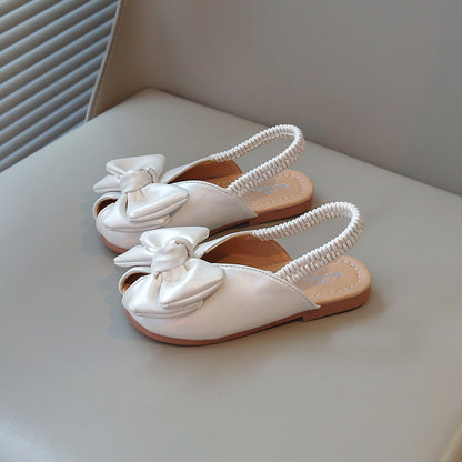Girls Closed-Toe Elastic Band Slippers