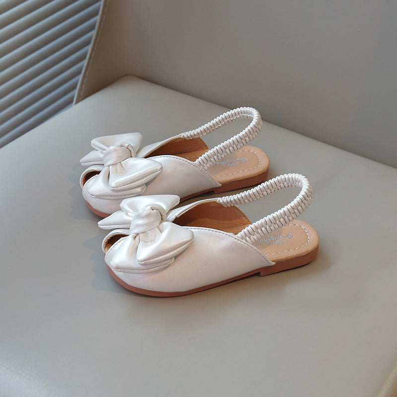 Girls Closed-Toe Elastic Band Slippers