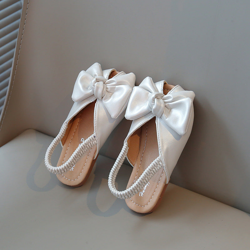 Girls Closed-Toe Elastic Band Slippers