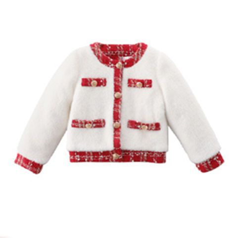 Girls Corduroy Jacket and Plaid Skirt