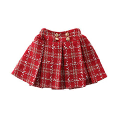 Girls Corduroy Jacket and Plaid Skirt