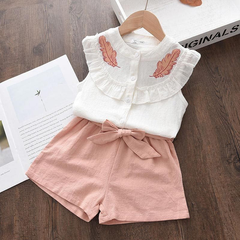 Girls Cotton T-shirt and Shorts Set
