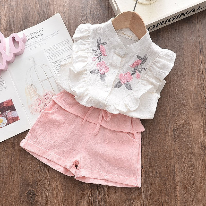 Girls Cotton T-shirt and Shorts Set