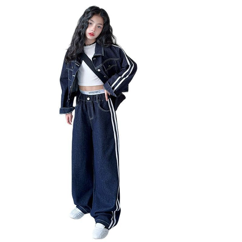 Girls Denim Two-Piece Set
